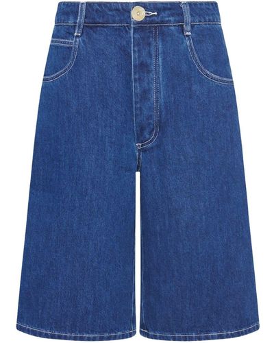 Rosetta Getty X Violet Getty Jeans-Shorts mit weitem Bein - Blau