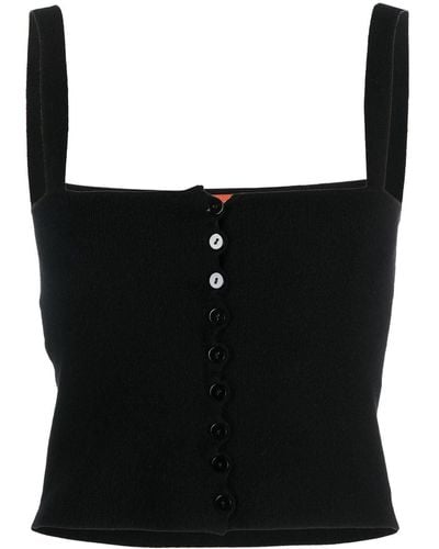 Altuzarra Top Adia corto - Negro