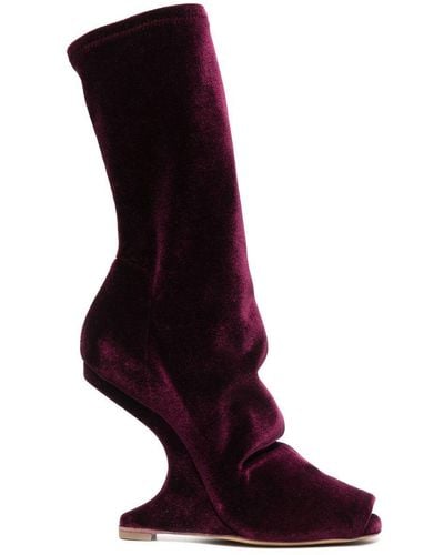 Rick Owens 120mm Sculpted-heel Calf-length Boots - Purple