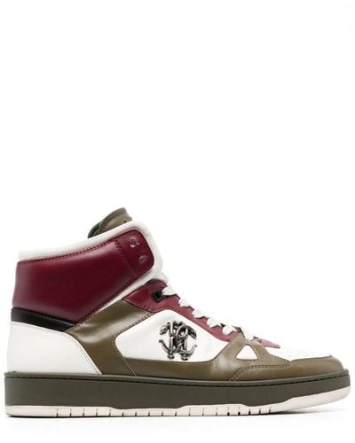 Roberto Cavalli Mirror Snake-logo High-top Sneakers - Brown