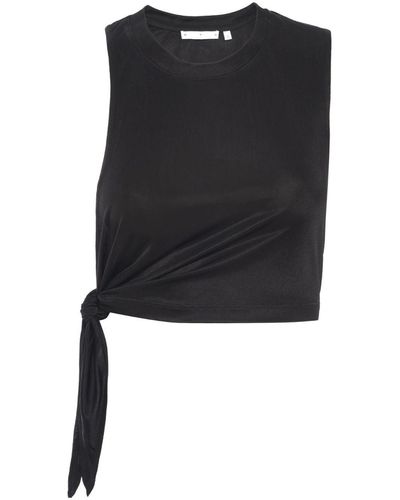 RTA Cropped-Top mit Knoten - Schwarz