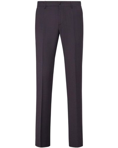 Philipp Plein Tailored Virgin-wool Trousers - Blue