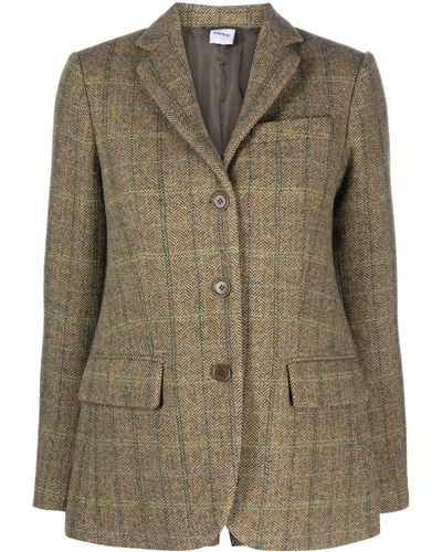 Aspesi Herringbone Virgin Wool Blazer - Green