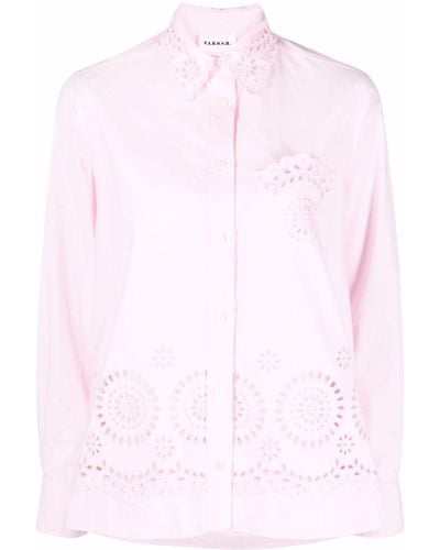 P.A.R.O.S.H. Broderie Anglaise Blouse - Roze