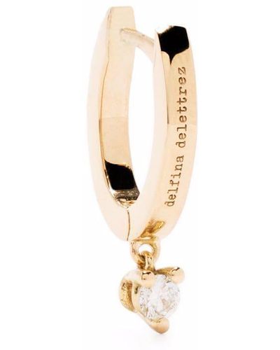 Delfina Delettrez 18kt Yellow Gold huggie Diamond Drop Earring - Metallic