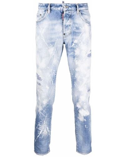 DSquared² Jeans Met Verf Spetters - Blauw