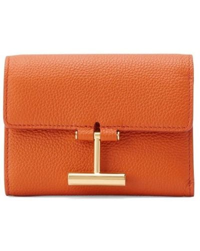 Tom Ford Tara Leather Wallet - Orange