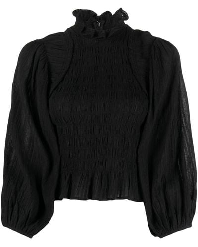 Isabel Marant Blusa Idris con volantes - Negro