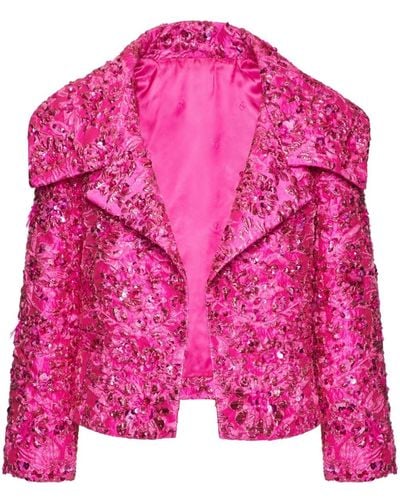 Valentino Garavani Cropped-Blazer mit Kristallen - Pink