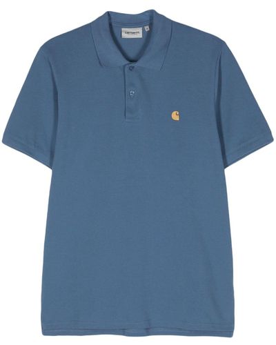 Carhartt Poloshirt Met Geborduurd Logo - Blauw