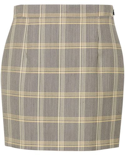 Marni Plaid-check Fitted Miniskirt - Grey
