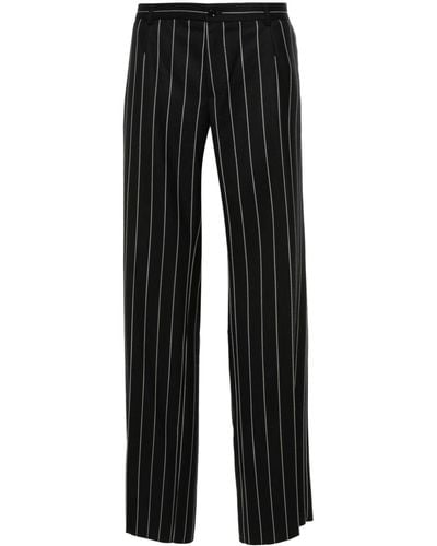 Dolce & Gabbana Pinstripe Wool Trousers - Black