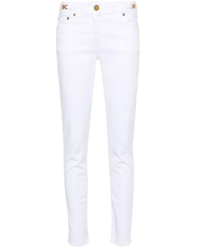 Versace Jeans skinny con placca Medusa - Bianco