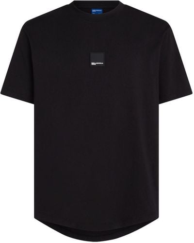 Karl Lagerfeld Logo-appliquéd Cotton T-shirt - Black