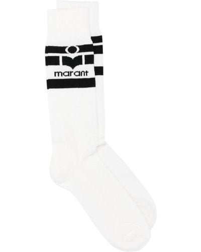 Isabel Marant Socken mit Logo-Intarsie - Weiß