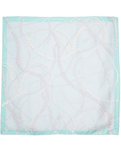 Lanvin Pearl-print Silk Scarf - Blue