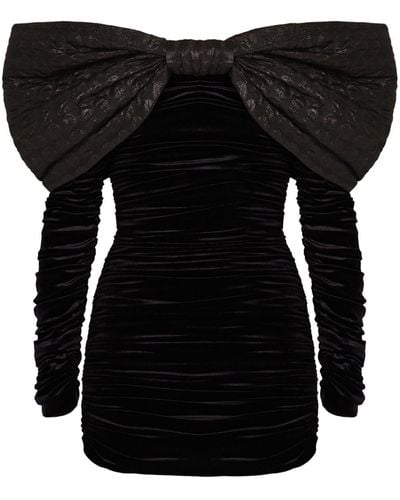 Nina Ricci Bow-detailing Off-shoulder Dress - Black