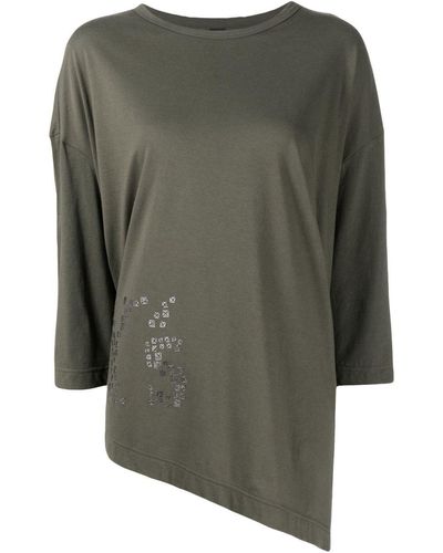 Y's Yohji Yamamoto Asymmetrisch T-shirt - Groen