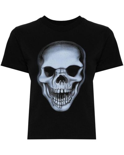 OTTOLINGER T-shirt Van Biologisch Katoen Met Doodskopprint - Zwart