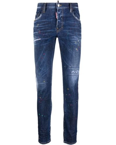 DSquared² Skinny-Jeans mit Distressed-Detail - Blau