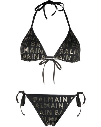Balmain Bikini Met Logoprint - Zwart