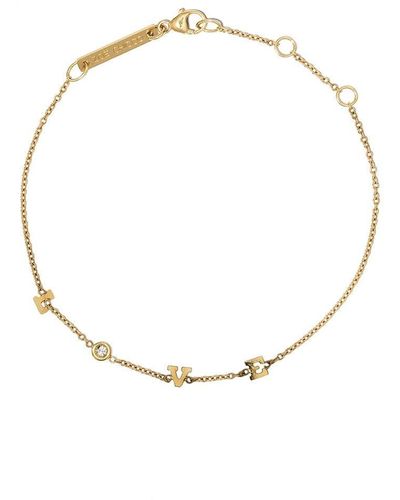 Zoe Chicco 14kt Yellow Gold Itty Bitty Spread Out Love Diamond Bracelet - White
