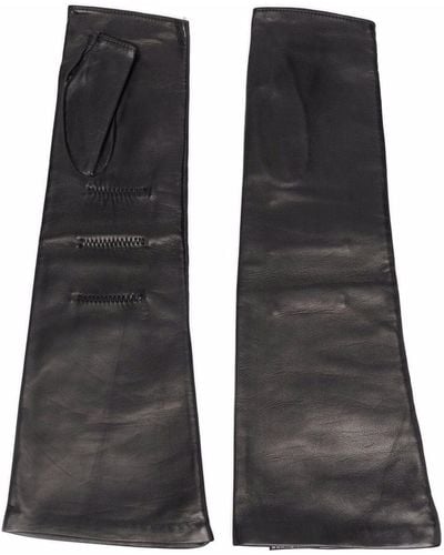 Manokhi Fingerless Leather Gloves - Black