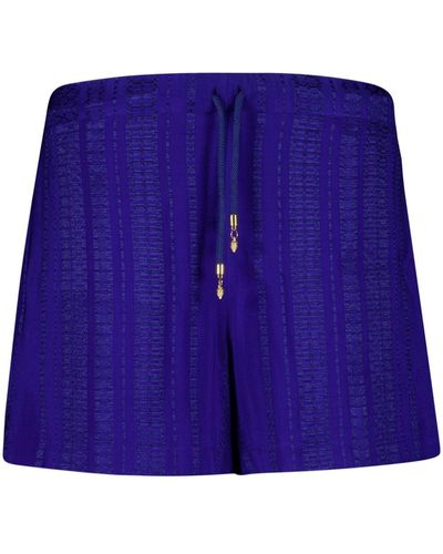 Zeus+Dione Paxi Drawstring-waist Textured Shorts - Purple