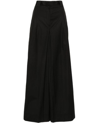 Semicouture Pleat-detail Palazzo Trousers - Black
