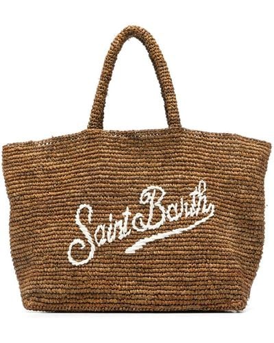 Mc2 Saint Barth Logo-lettering Beach Bag - Brown