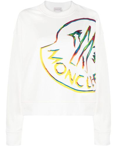 Moncler Logo-print Crew-neck Sweatshirt - Metallic