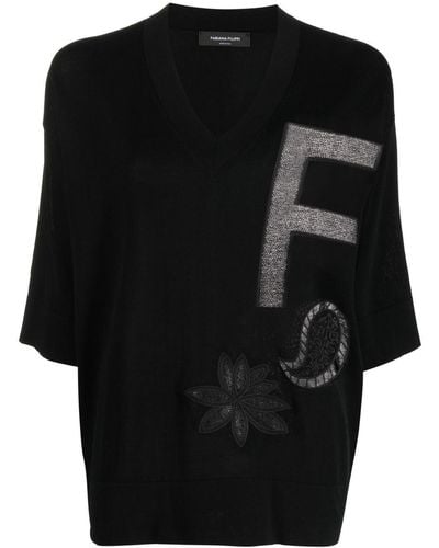 Fabiana Filippi Jersey con motivo bordado - Negro