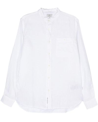 Woolrich Langärmeliges Hemd aus Leinen - Weiß