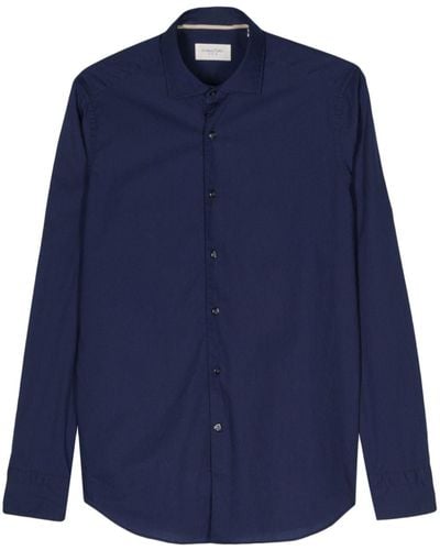 Tintoria Mattei 954 Long-sleeved Cotton Shirt - Blue