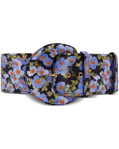 Carolina Herrera Floral-print Adjustable Belt - Blue