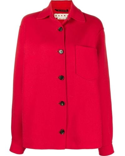 Marni Wool-cashmere Shirt Jacket - Red