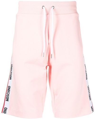 Moschino Pantalones cortos de chándal con logo - Rosa