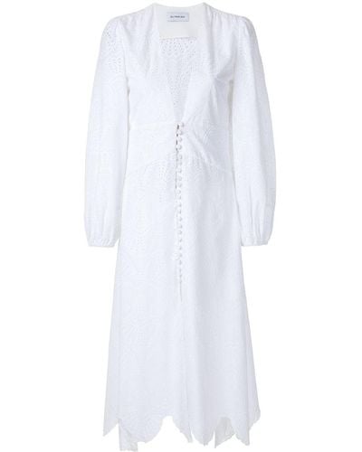 Olympiah Nielle Plunge Neck Dress - White
