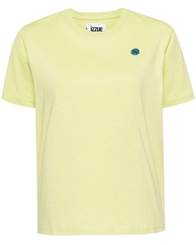 Izzue T-Shirt mit Slogan-Print - Gelb