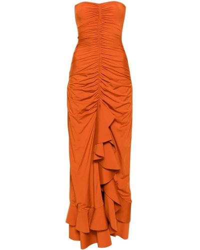 Maygel Coronel Carelia draped maxi dress - Arancione