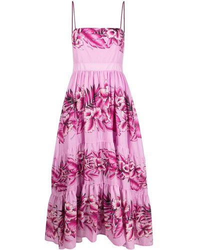 Pinko Floral-print Maxi Dress - Pink