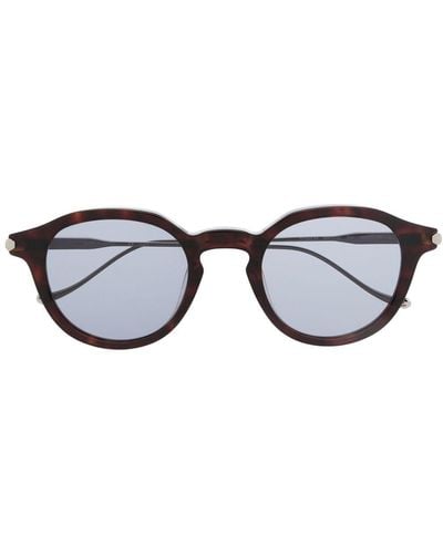 Brioni Tortoiseshell Round Frame Sunglasses - Brown
