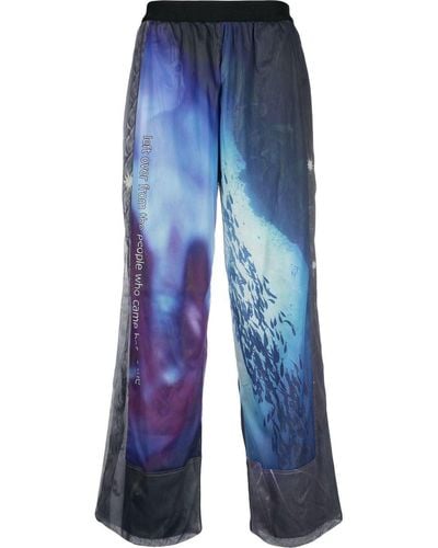 Perks And Mini All-over Graphic Print Track Pants - Blue