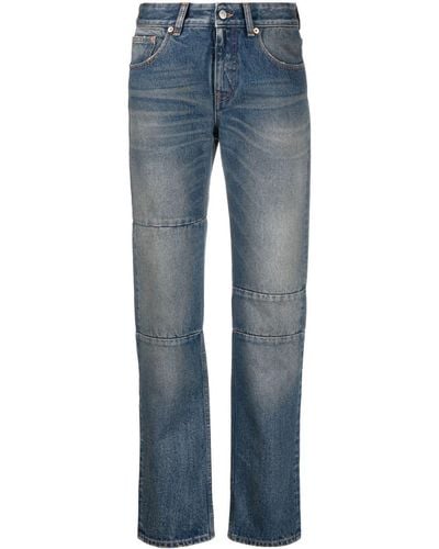 MM6 by Maison Martin Margiela Panelled Straight-leg Jeans - Blue