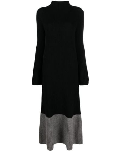 JOSEPH Ribbed-knit Flared Maxi Dress - Black