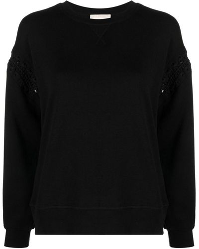 Ulla Johnson Cori Sweatshirt mit gehäkeltem Detail - Schwarz