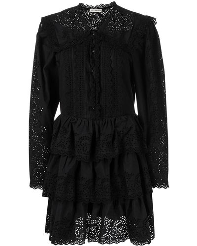 Ulla Johnson Aster Lace-trimmed Cotton Dress - Black