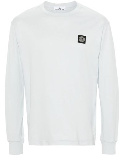Stone Island Compass-patch Cotton T-shirt - White