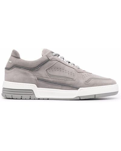 Leandro Lopes Perforated Leather Trainers - Grey
