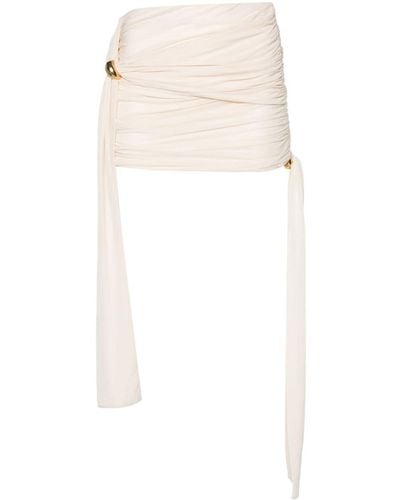 Blumarine Draped-detail Mini Skirt - White